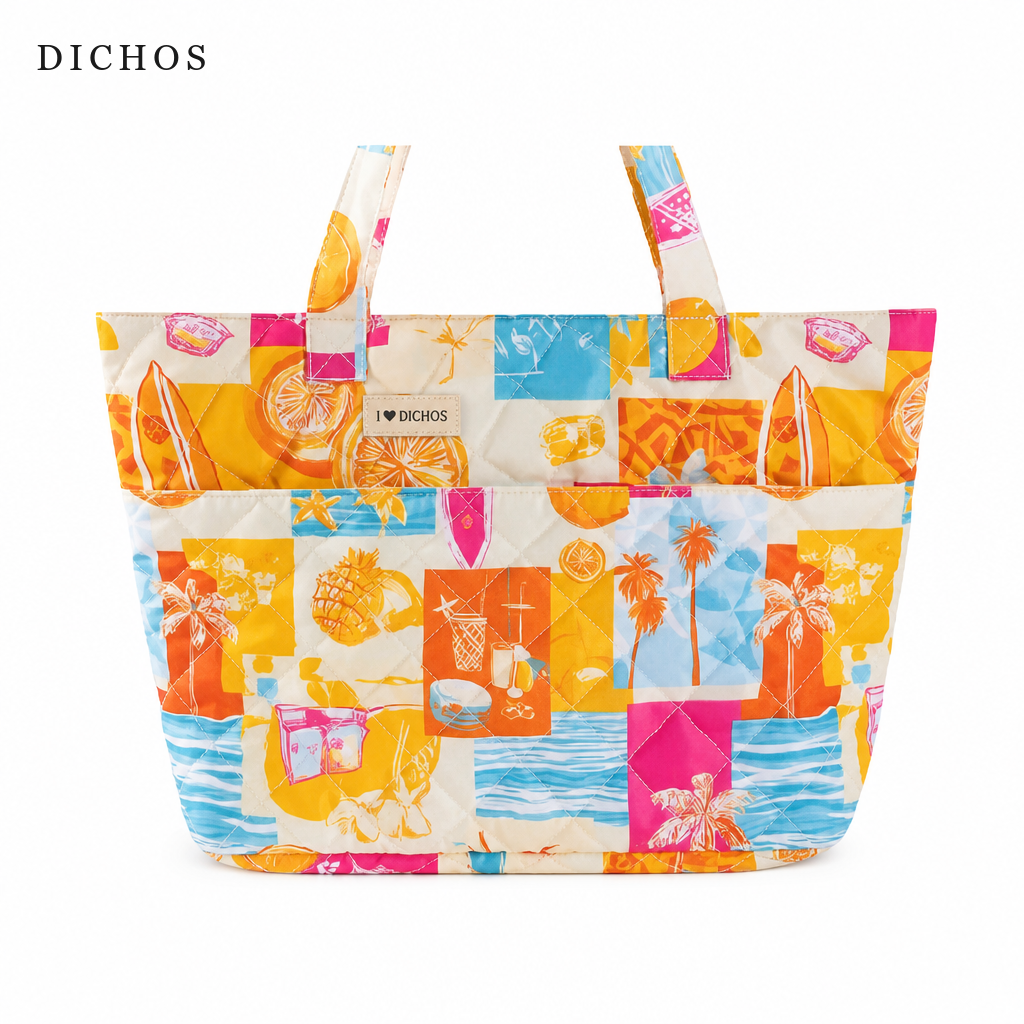 Sac fourre-tout en toile matelassé à grande capacité pour femme, été
