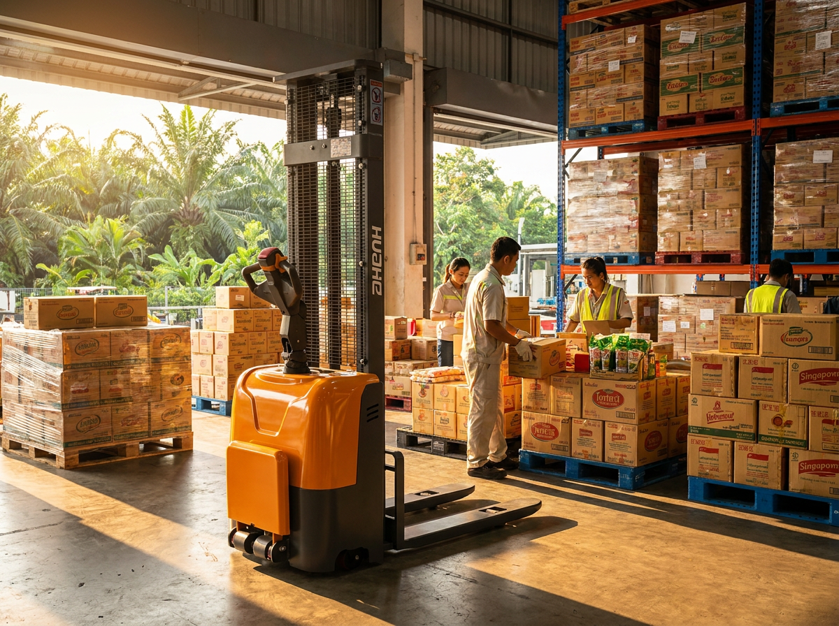 What Is a Station-operated Electric Pallet Stacking Truck?