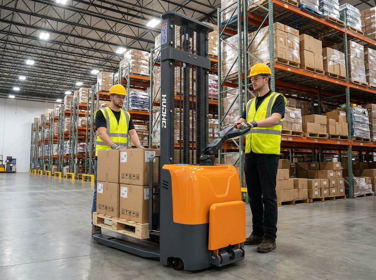 What Is a Station-operated Electric Pallet Stacking Truck?