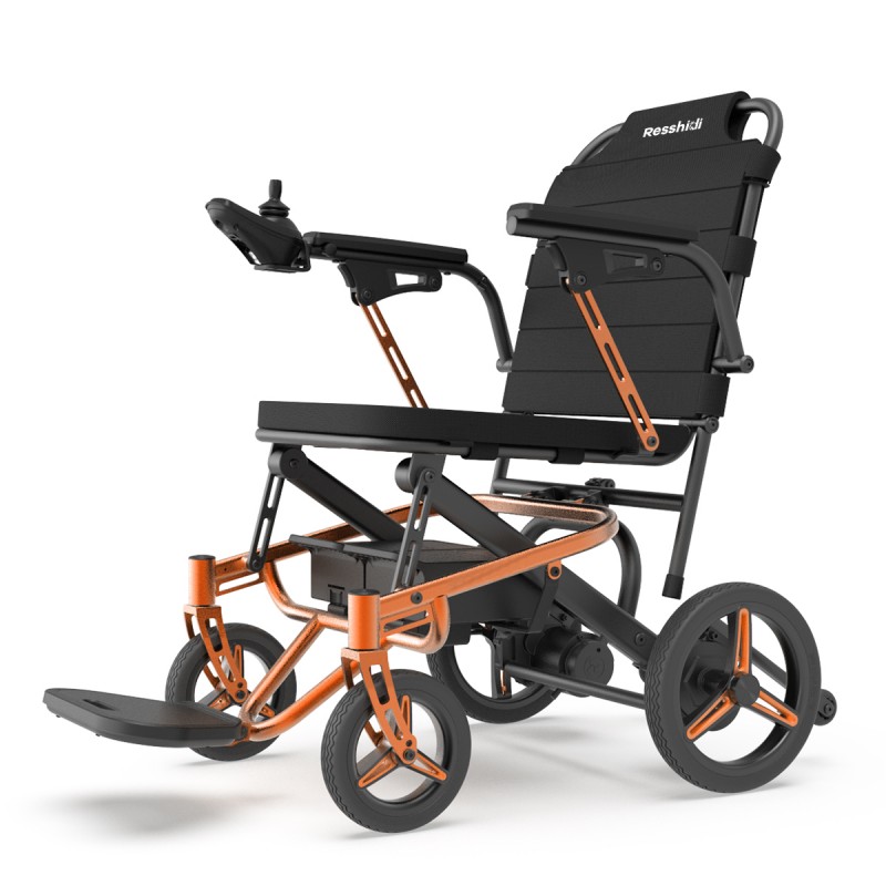 Ultra-Light Foldable Aluminum Electric Wheelchair with LED Panel