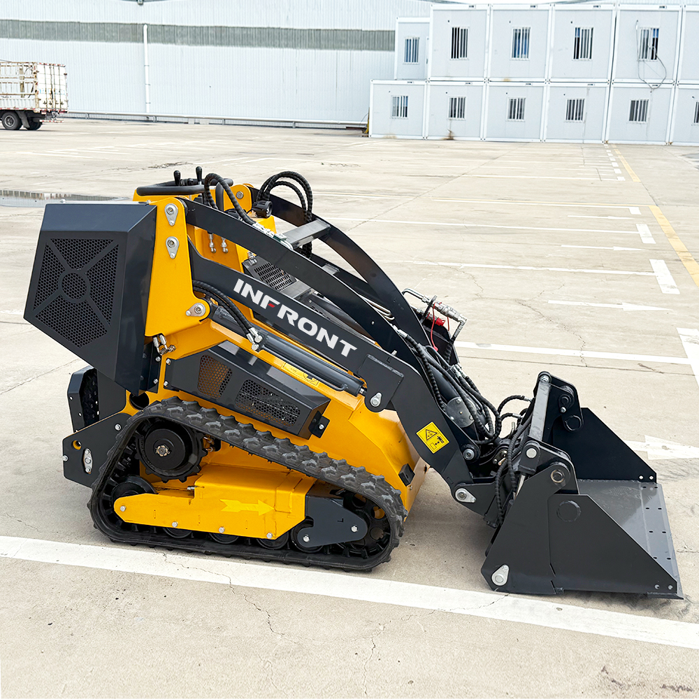 How do dual ergonomic joysticks improve mini skid steer control