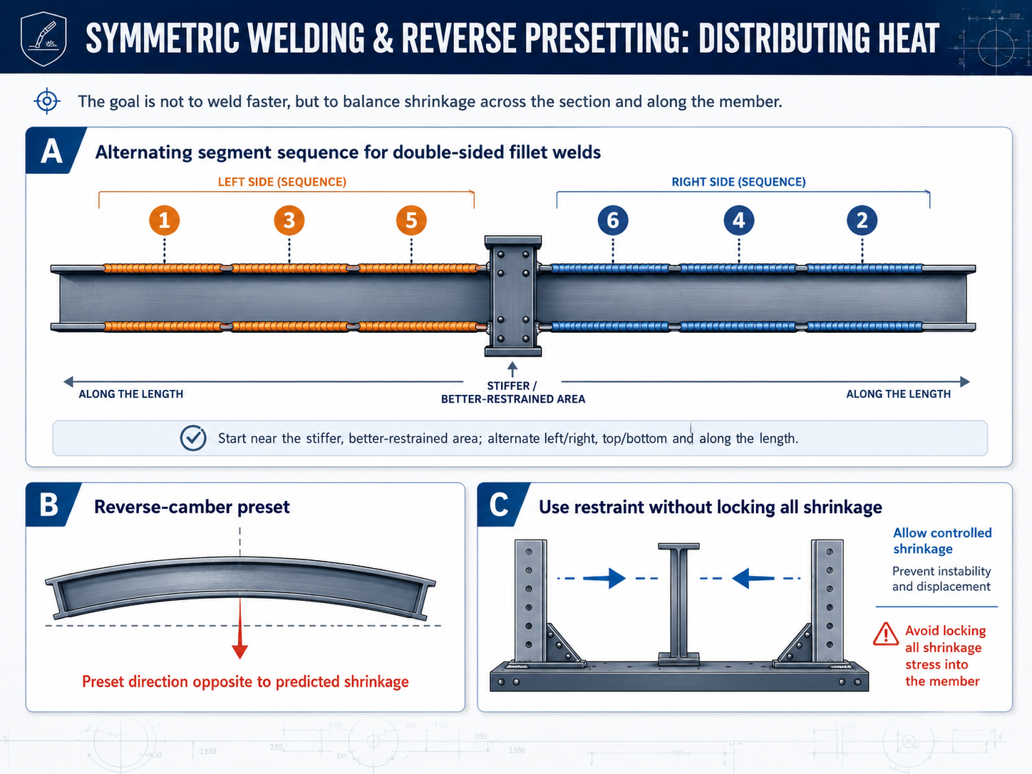 Distortion Control and Straightening Acceptance for Welded H-Section Members in Steel Warehouses