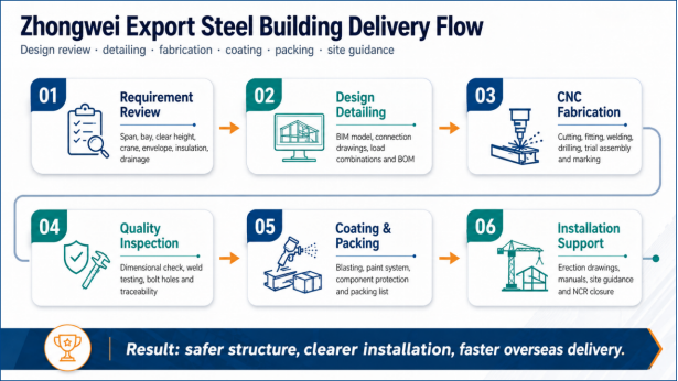 From a single main steel column to an operational overseas steel structure warehouse: the engineering implementation logic of Zhongwei Heavy Industry