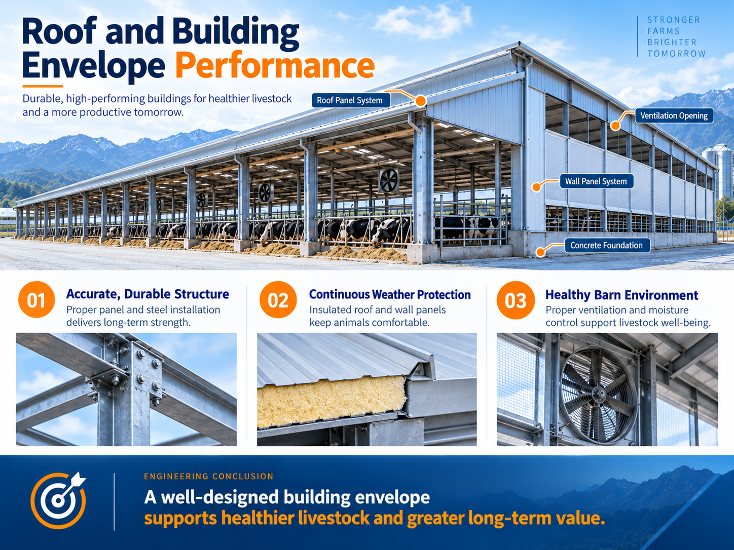 Dairy Farm Steel Structure Project | Portal Frame Design & Fabrication