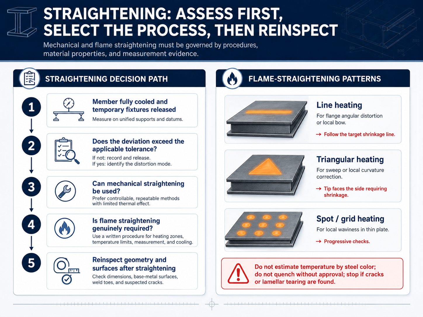 Distortion Control and Straightening Acceptance for Welded H-Section Members in Steel Warehouses