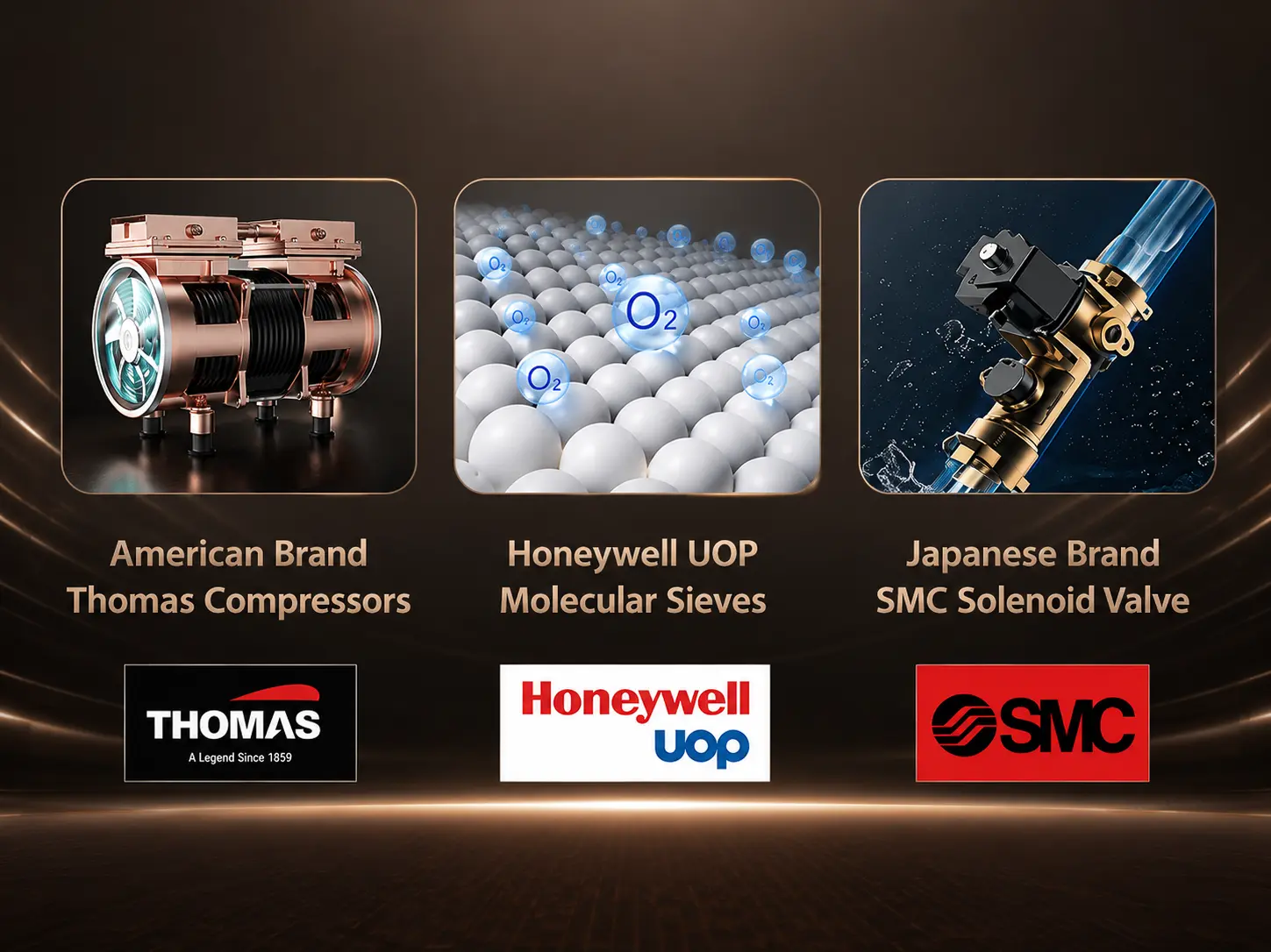 International core components used in Ueerl hyperbaric oxygen chambers