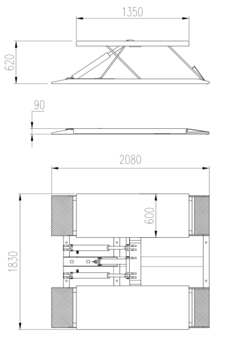 2.5 Ton Portable Low-Rise Scissor Lift supplier
