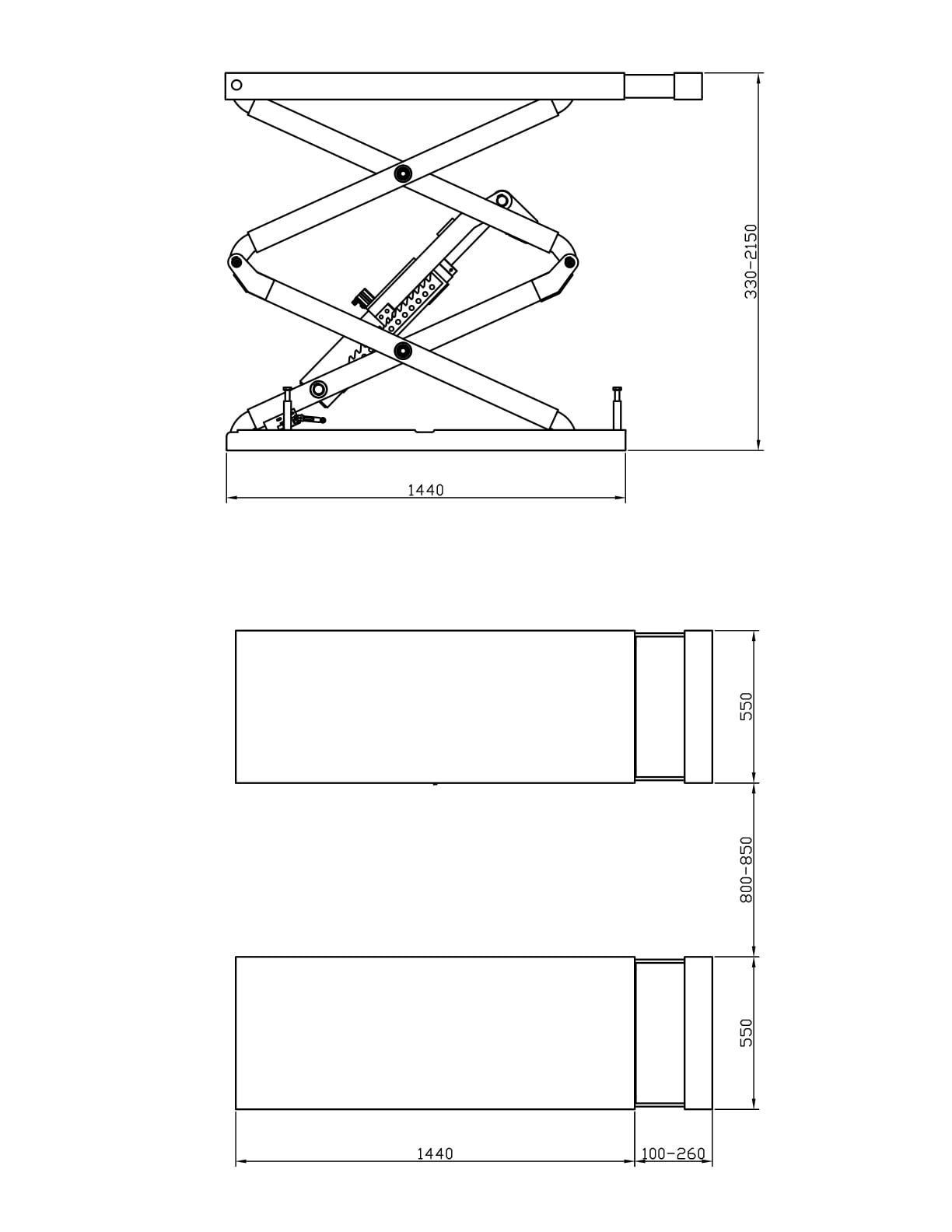 3.5 Ton In-Floor Full Rise Scissor Lift manufacture