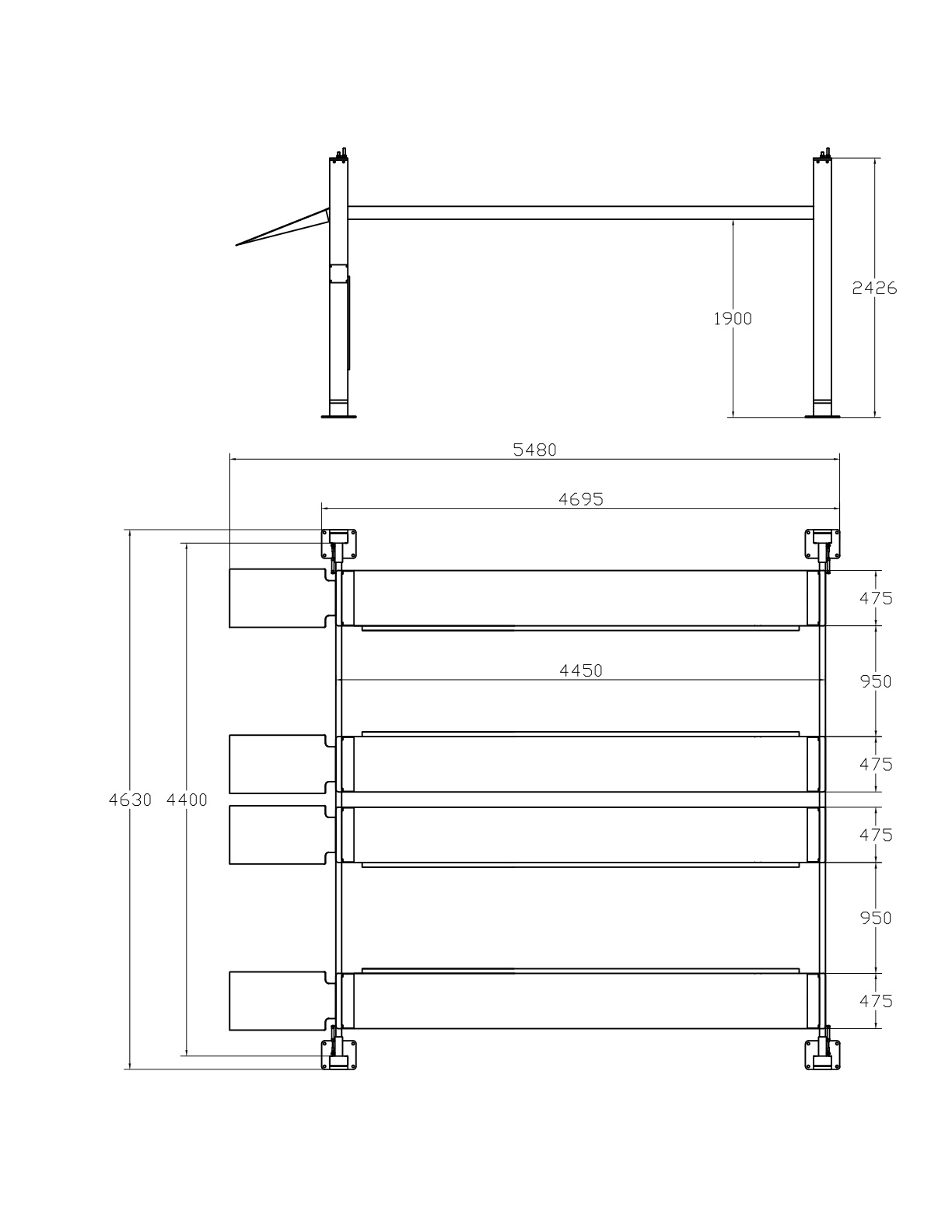 Four-Post Double Parking Lift manufacture