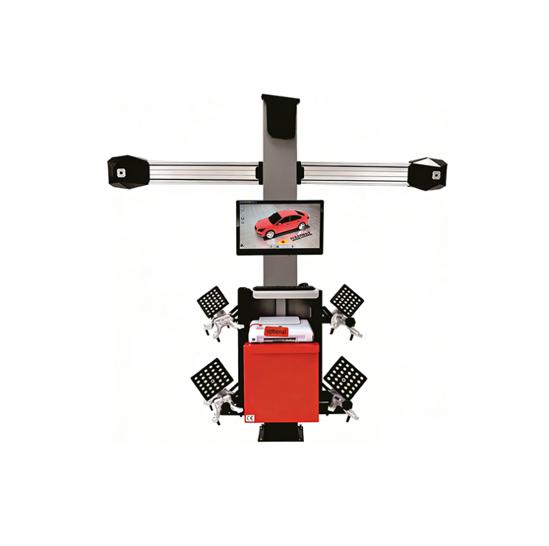 What is the working principle behind a 3D wheel alignment machine?