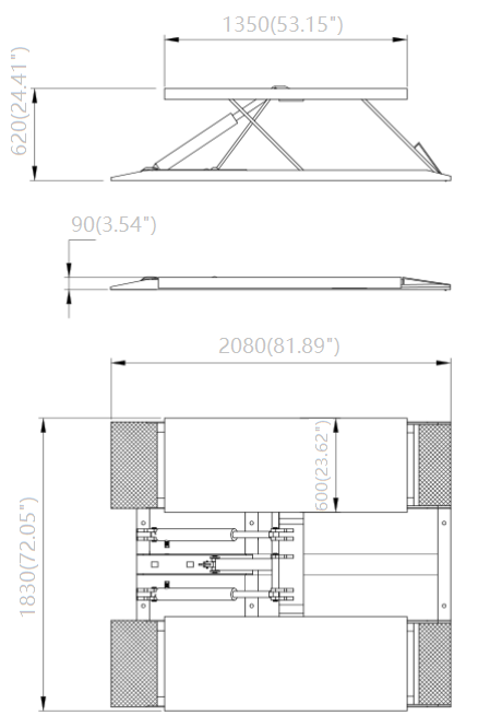 25 ton portable low rise scissor lift-1