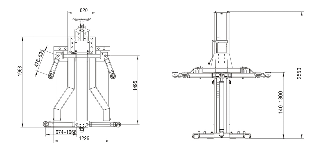 2.7 Ton Capacity Portable Single-Post Lift , Manual lock release supplier