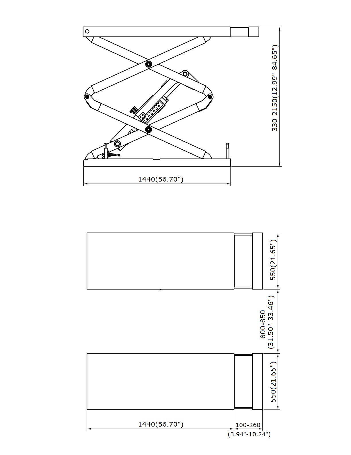 35 ton in floor full rise scissor lift-1