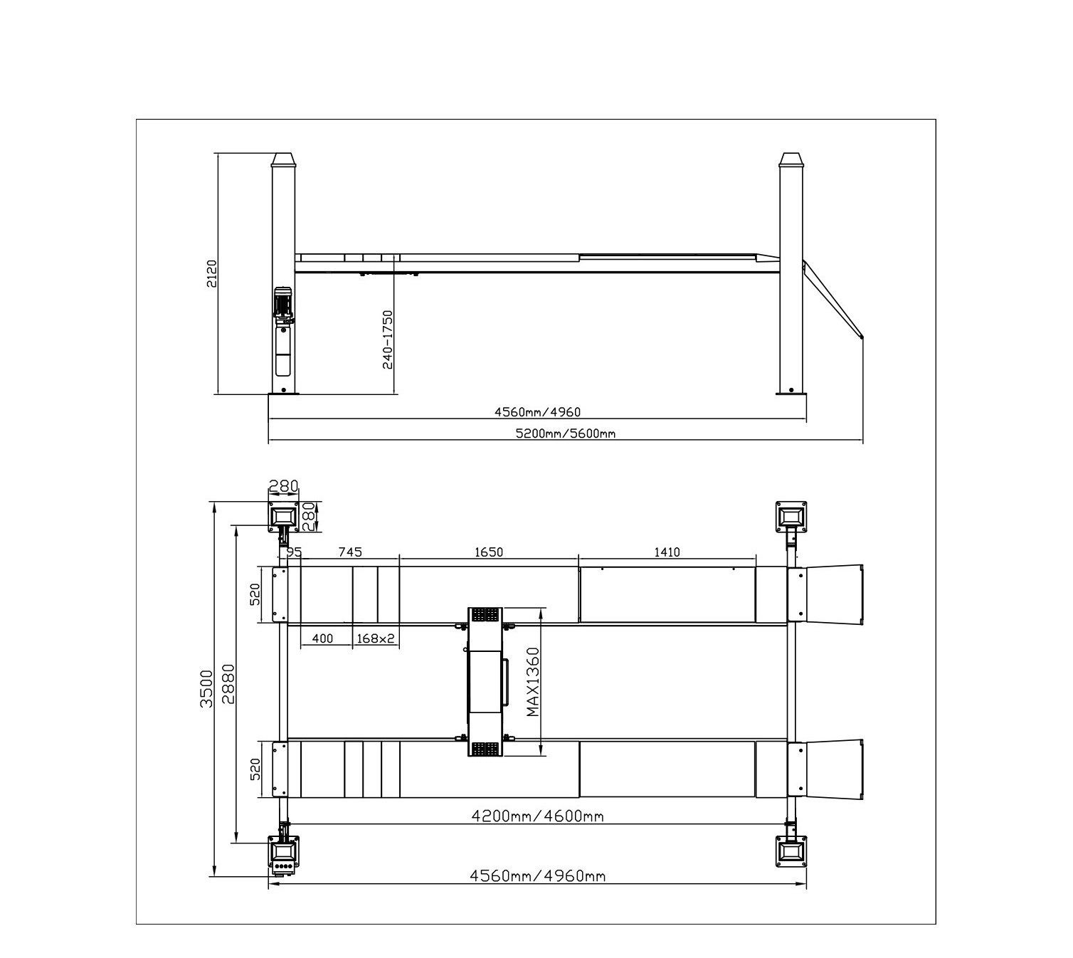 4 Ton (9,000 LBS) Capacity Four-Post Alignment Lift factory
