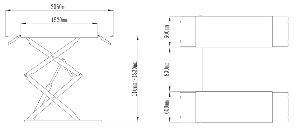 3.5 Ton On-Floor Double Scissor Lift factory