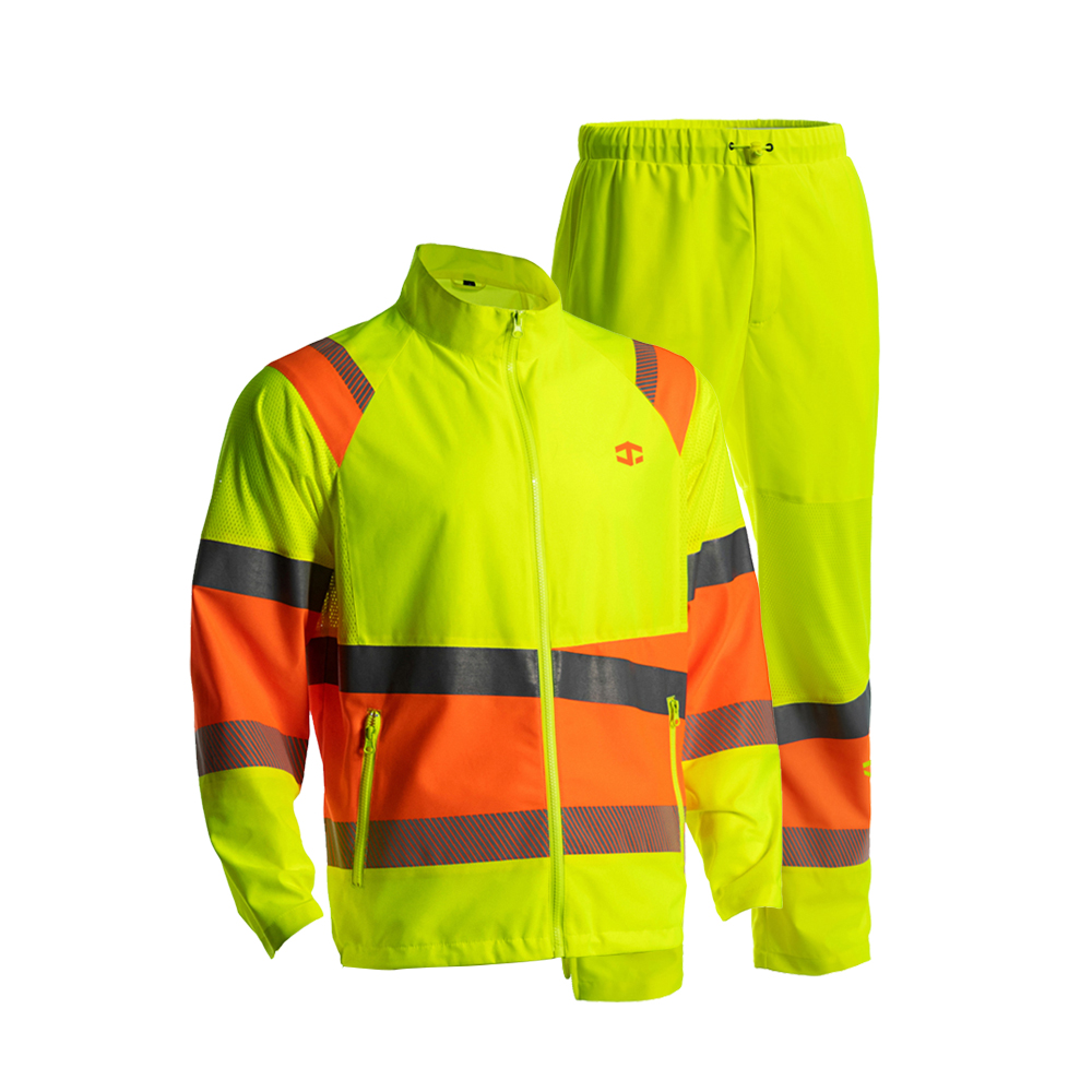 JIADE WorkPro Series Men's High-Visiblity Tricot Mesh Jacket & Waist Pants