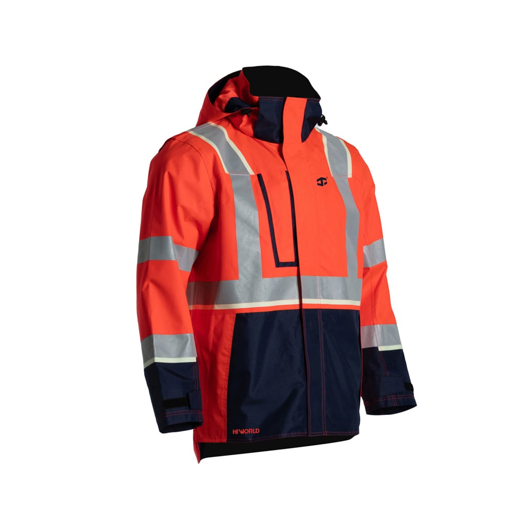 JIADE WorkPro Series Hi-Vis Windproof & Waterproof Jacket, Detachable Hood, EN ISO20471 Class 3 Certified