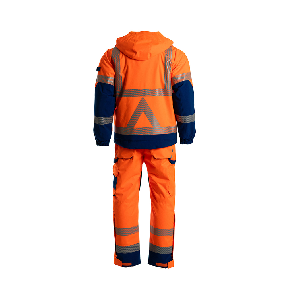 JIADE WorkPro Series Men's Graphene Warm Suit Fluorescent Orange High Reflective Safety Wear Set