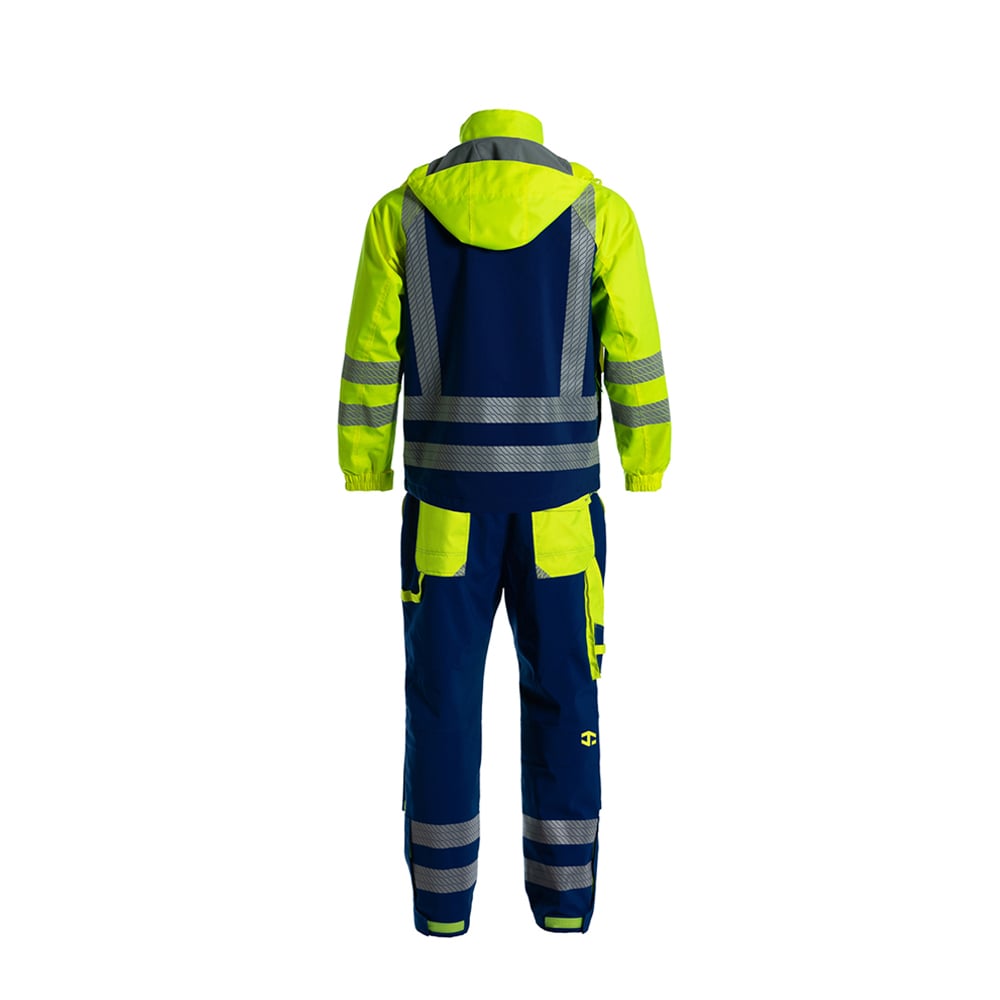 Jaqueta impermeável clássica de contraste de alta visibilidade masculina da série WorkPro JIADE