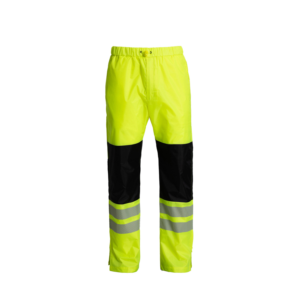 JIADE WorkPro-serie heren waterdichte, opvouwbare regenjas en regenbroek volgens EN ISO 20471 voor hoge zichtbaarheid, inclusief rip-stop-opbergzak