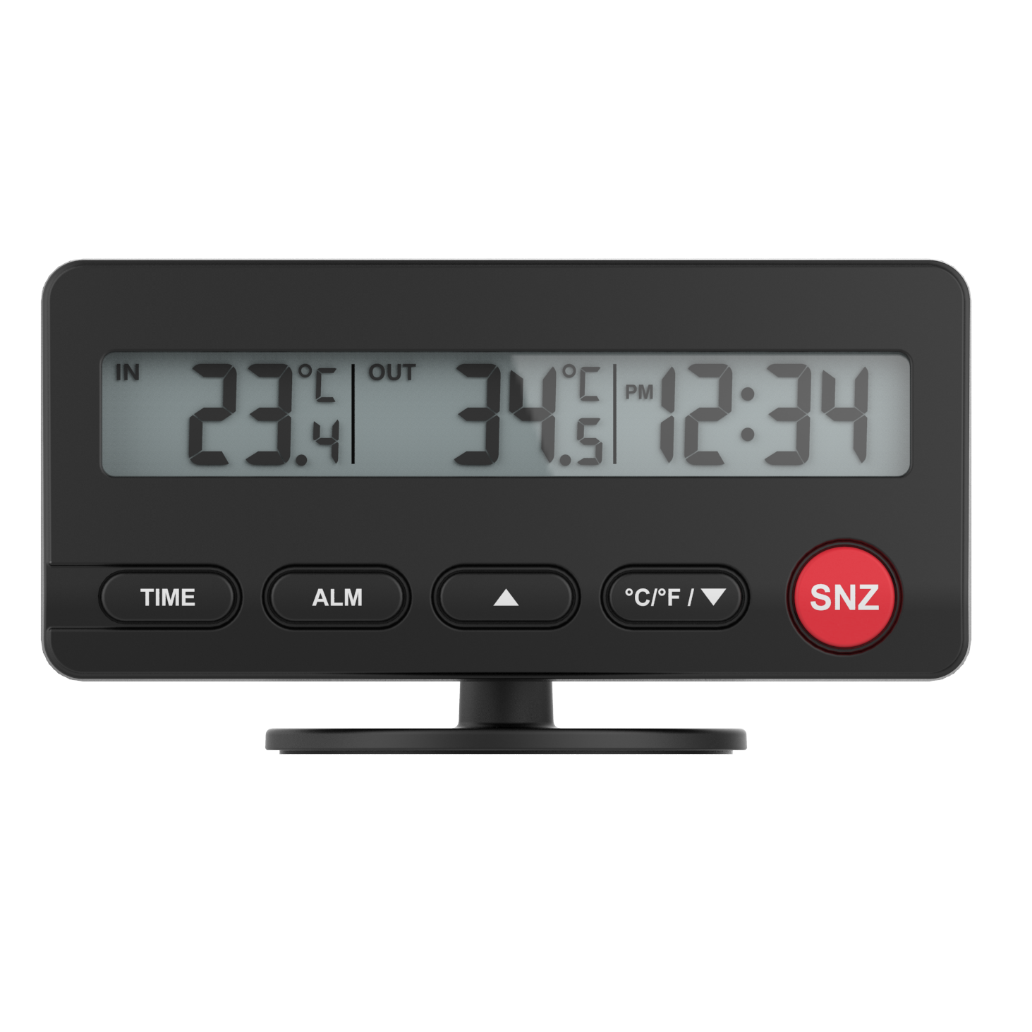 Digital Car Thermometer Temperature Meter Monitor With Alarm Clock