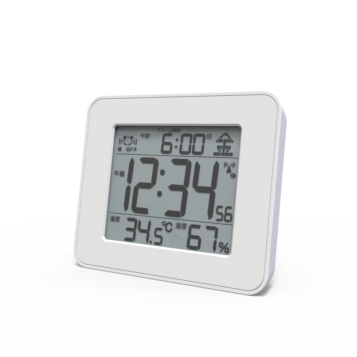 Sveglia digitale DCF MSF JJY con termometro e igrometro, orologio digitale con retroilluminazione LED e funzione snooze