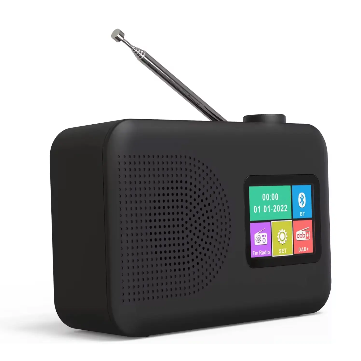 DAB/DAB+ a FM rádio s 2,4palcovým TFT displejem, pamětí pro 10 stanic, přenosné DAB+ rádio s technologií Bluetooth 5.0