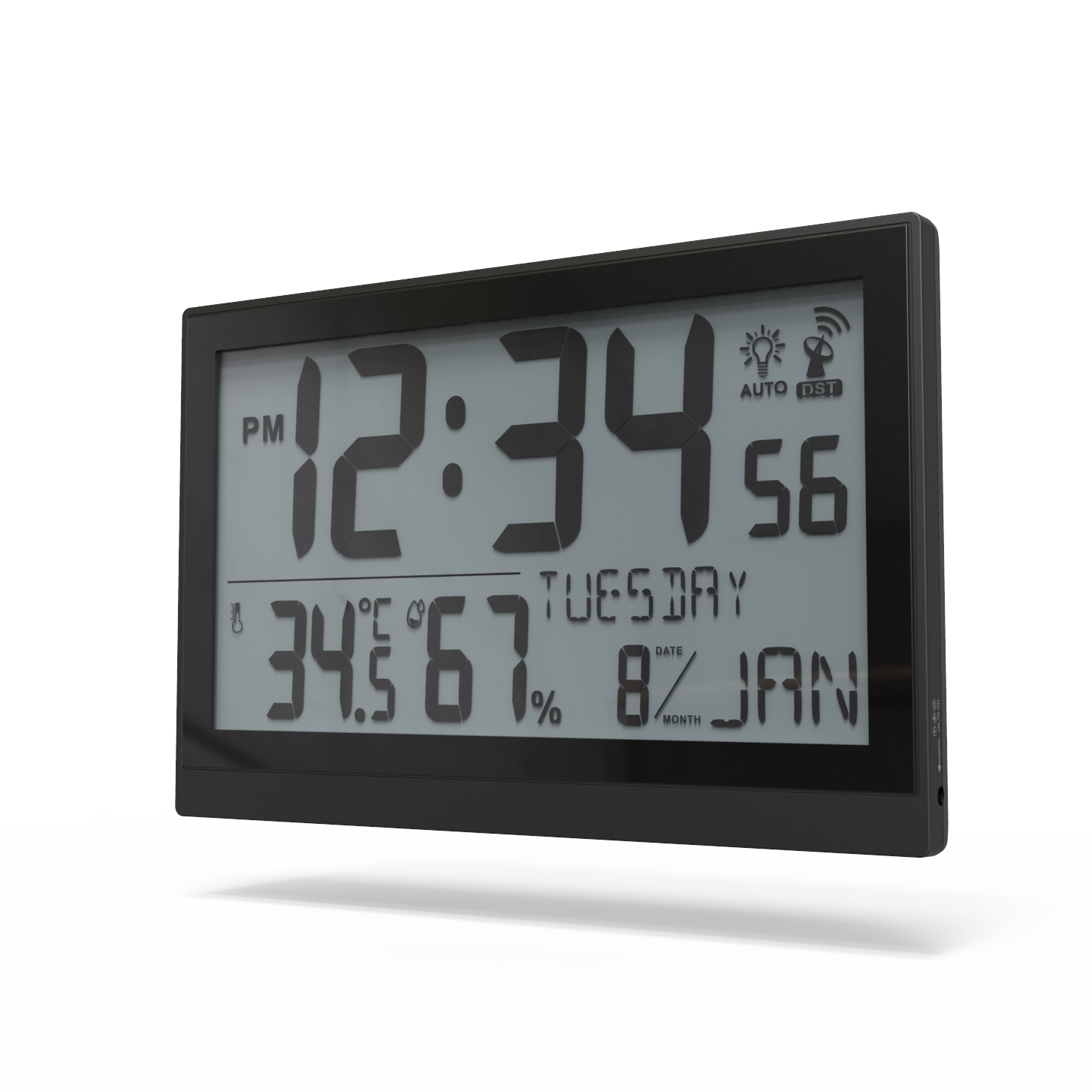 Sveglia RC con temperatura e umidità, sveglia RC con temperatura, orologio da parete RC con temperatura