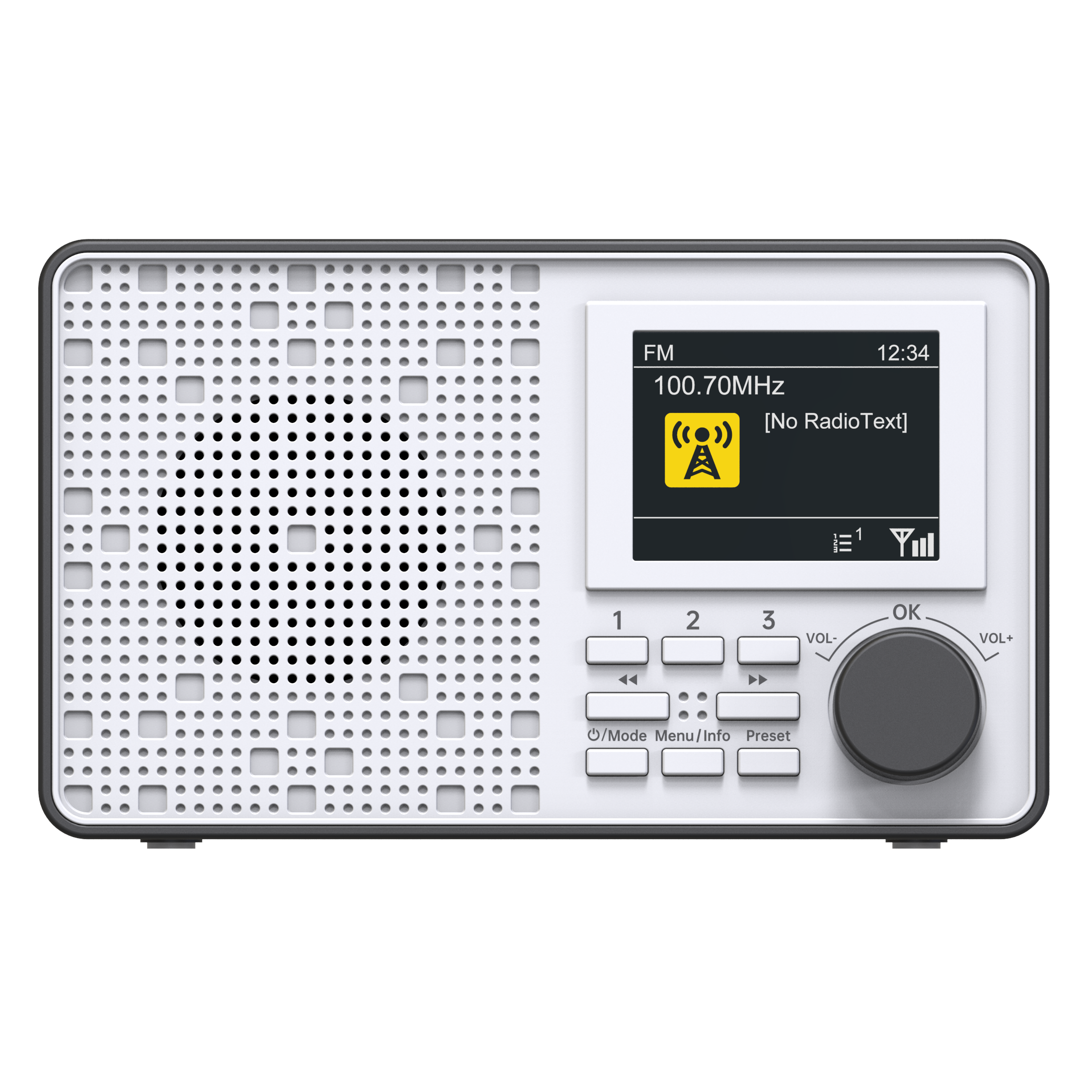 Radio digital portabil DAB cu funcție AM/FM și ceas de alarmă, radio DAB+ cu ecran TFT color