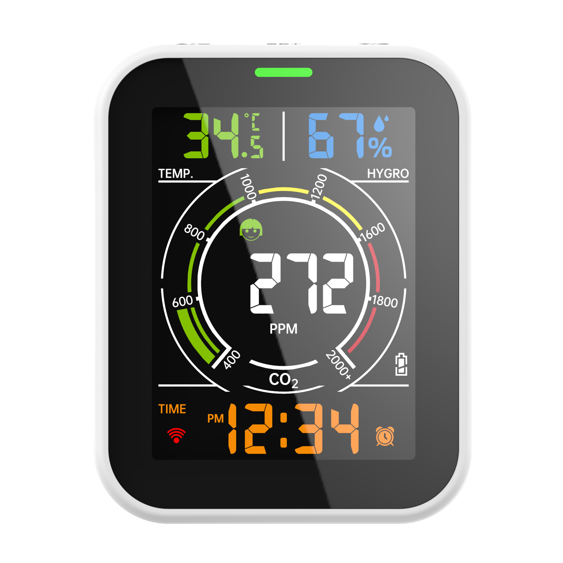 Air Quality Detecting High Quality Acurite CO2 Monitor with Temperature Humidity Clock display