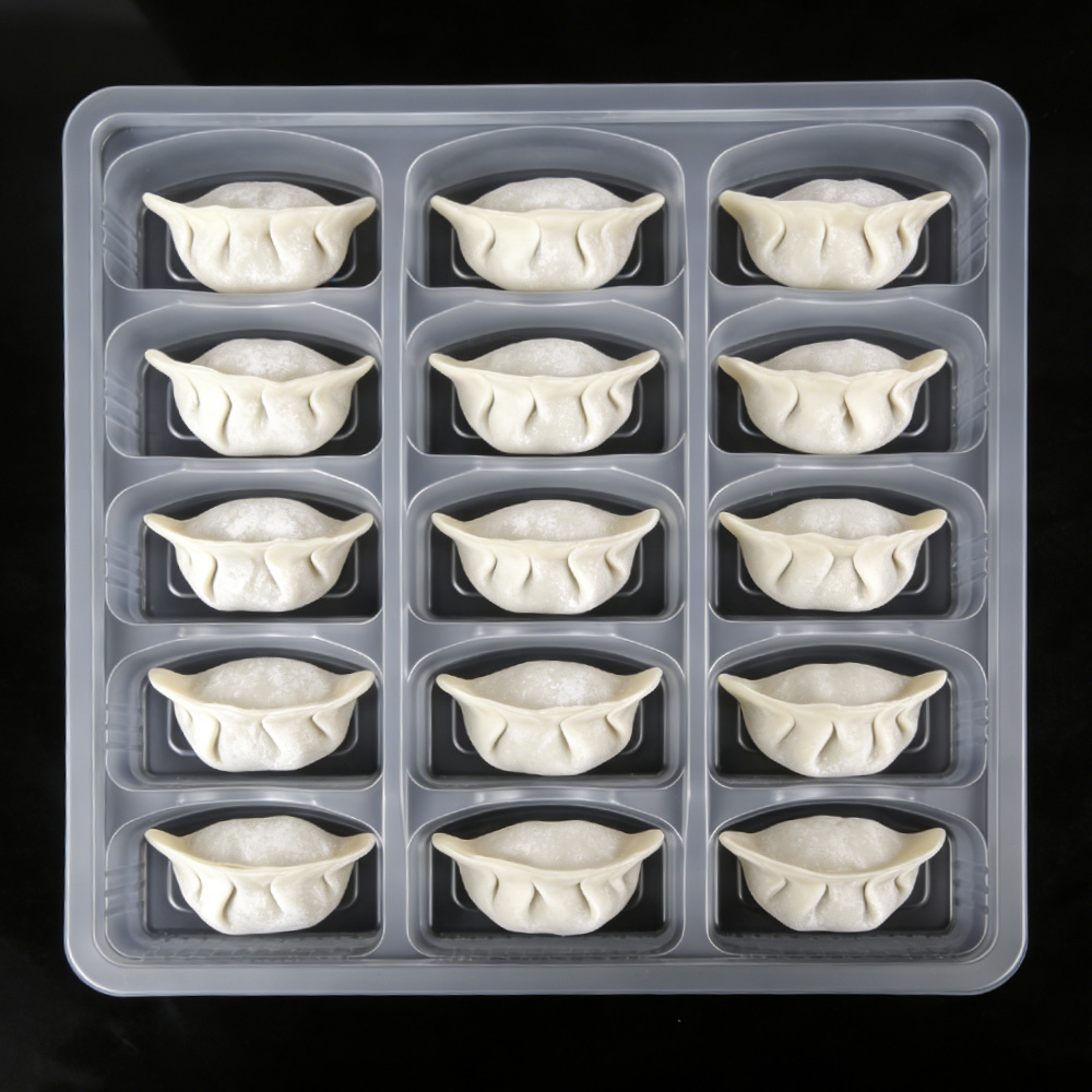 Customized wholesale 15-compartment white PP dumpling tray packaging