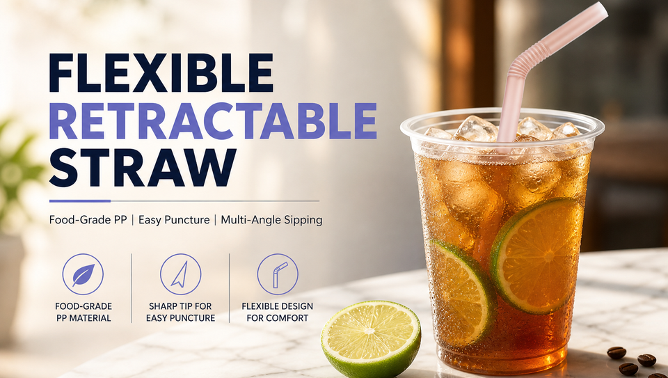 Custom Food Grade PP 12mm Flexible Boba Straws Stretchable Jumbo Bubble Tea Smoothie Plastic Drinking Straws Wholesale
