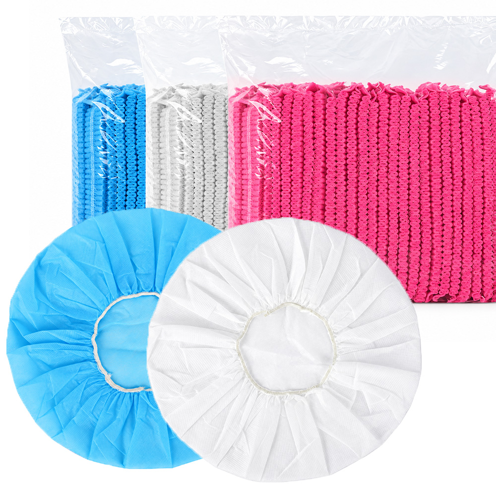 OEM Disposable Non-Woven Bouffant Caps Double Elastic Breathable Hair Net for Food Processing Catering Wholesale