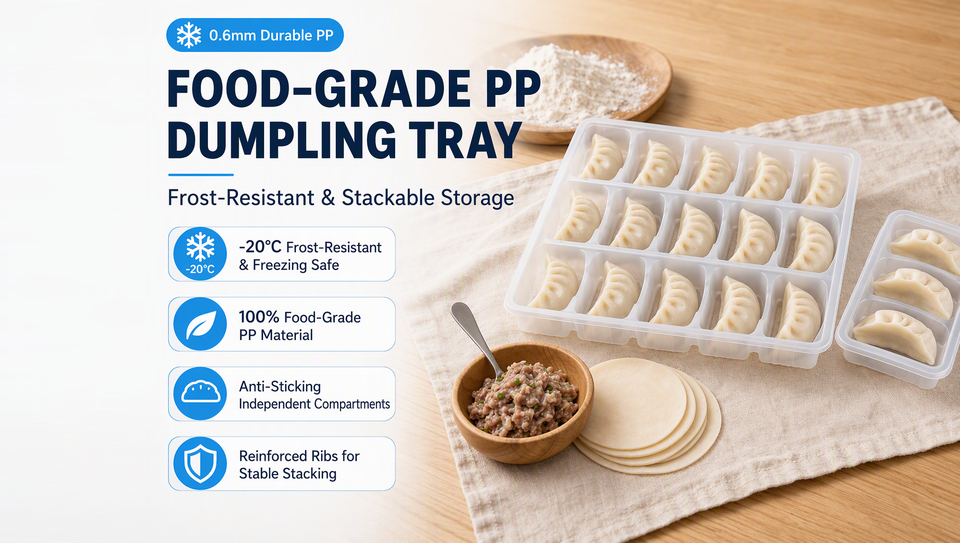 Disposable 15 Compartment PP Plastic Food Grade Frozen Dumpling Tray Blister Packaging Wholesale