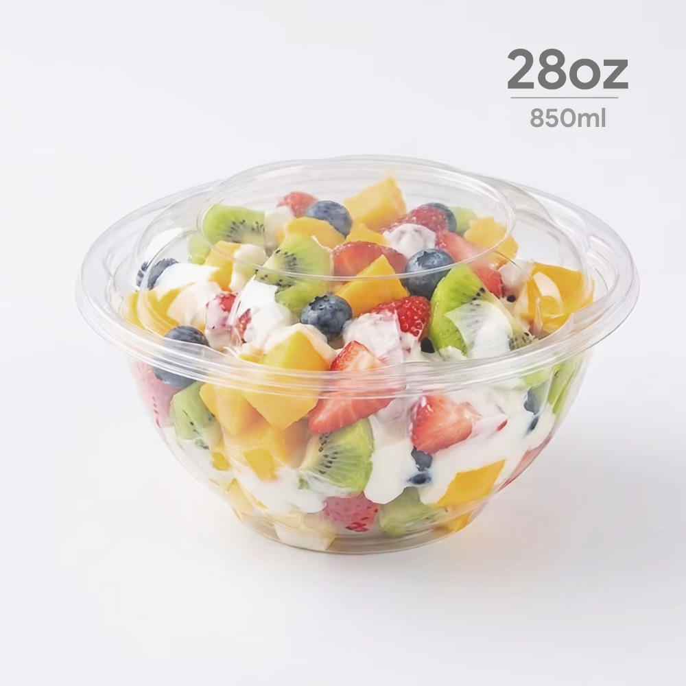 950ml disposable clear pet salad bowl with lid for takeaway food packaging-4