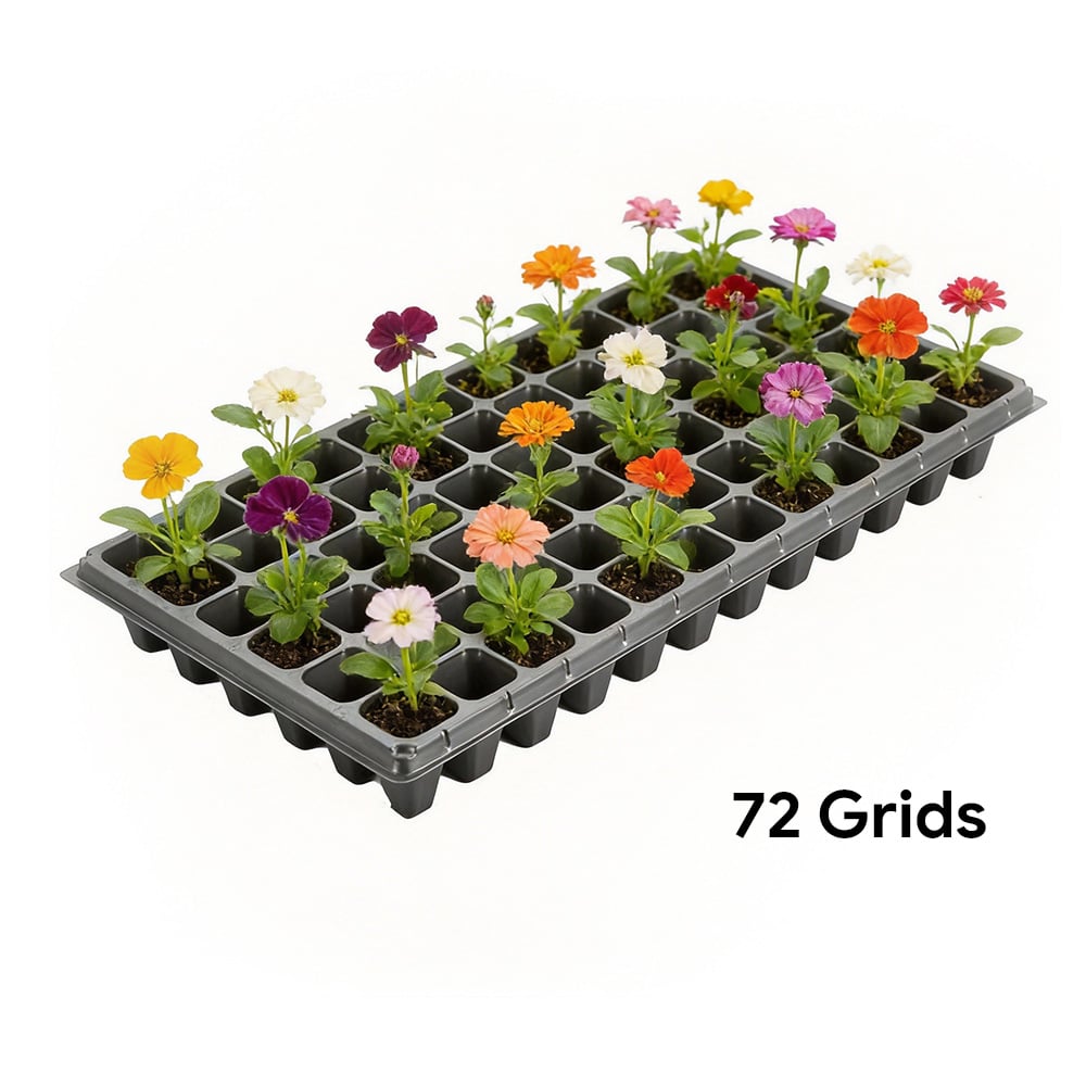 Wholesale 72 Cell PS Seedling Tray Reusable Plastic Nursery Plug Starter Flat for Greenhouse Vegetable Flower Plant
