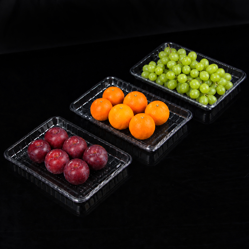 Factory-customized clear PET non-slip plastic food trays
