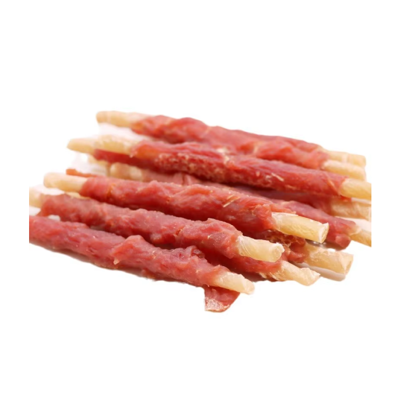 Organic Duck Flavor Cowhide Raw Skin Sticks Healthy Puppy Training Teeth Grinding Treats for Dogs