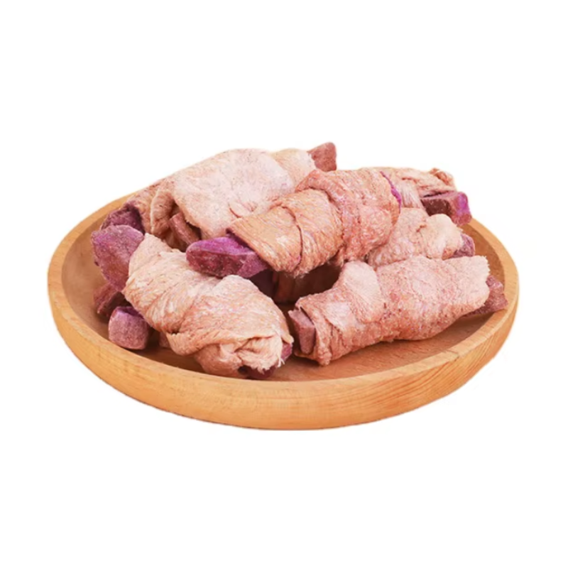 MOT Mott Freeze-dried Duck Meat Purple Sweet Potato Roll Original Cut Pet Snack for Cats & Dogs Training Award