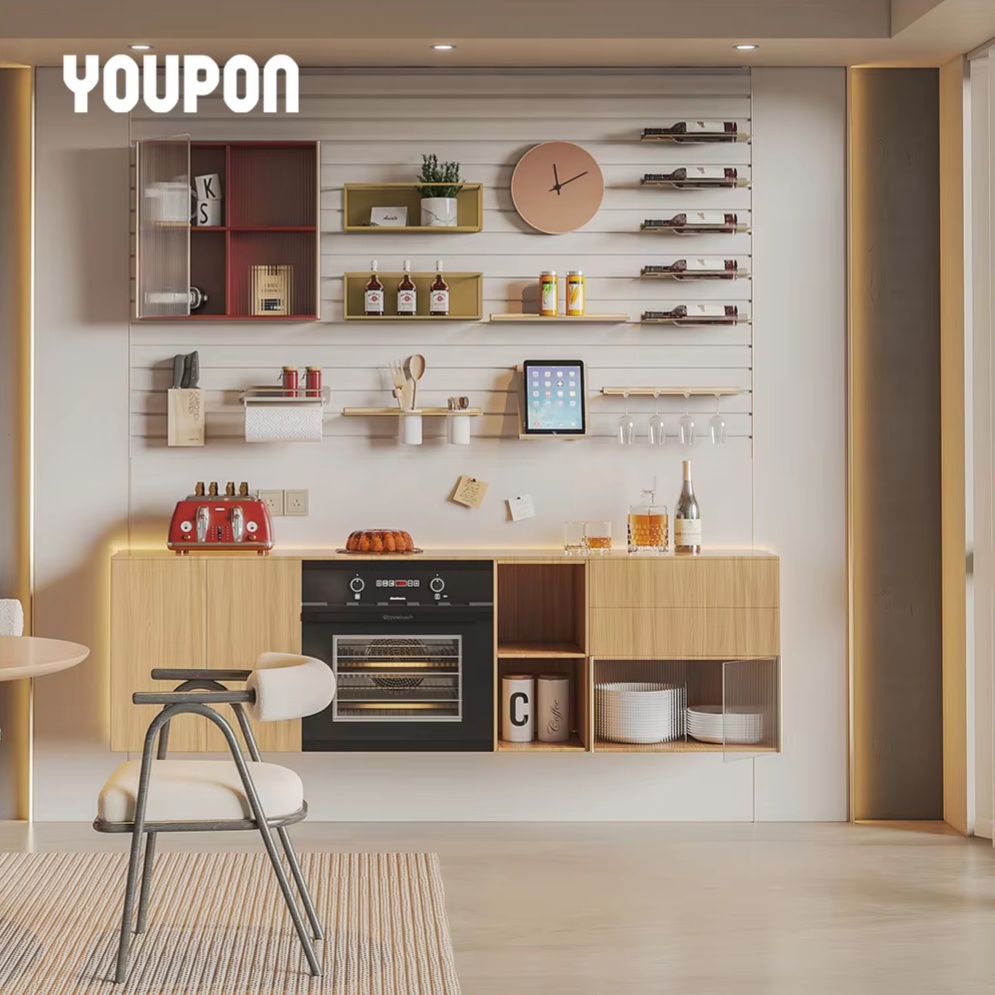 New Arrival Modern Design Fashion Multi-Functional Wall Organizer Wall Mounted Metal Slat Wall Panel
