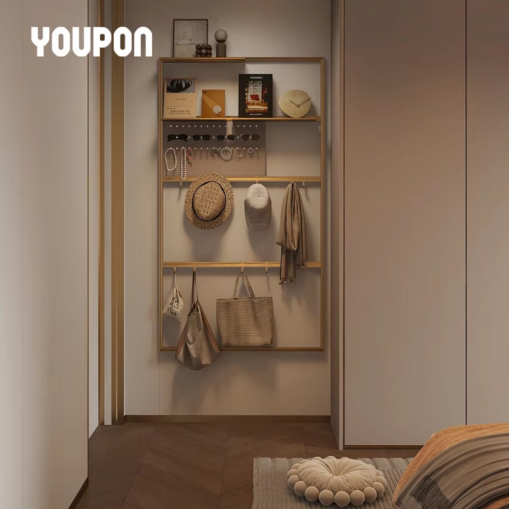 Premium Quality Modern Fashion Household Aluminium Alloy Wall Mounted Storage Shelf for Bedroom Wall