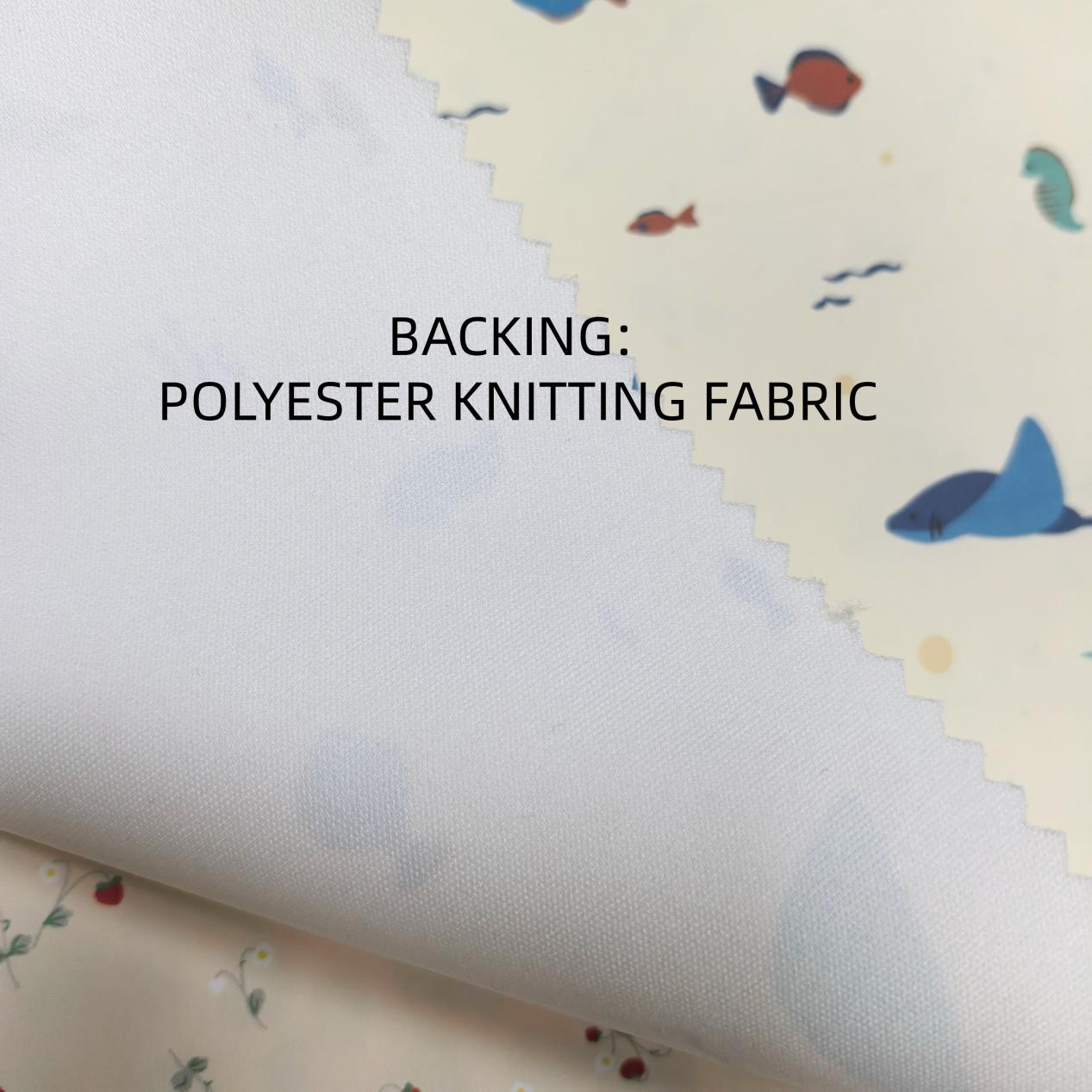 PFAS FREE Custom Print OEKO TEX 100 Waterproof PU Leather for Raincoat Fabric Custom Print Leather Fabric for Children Jacket