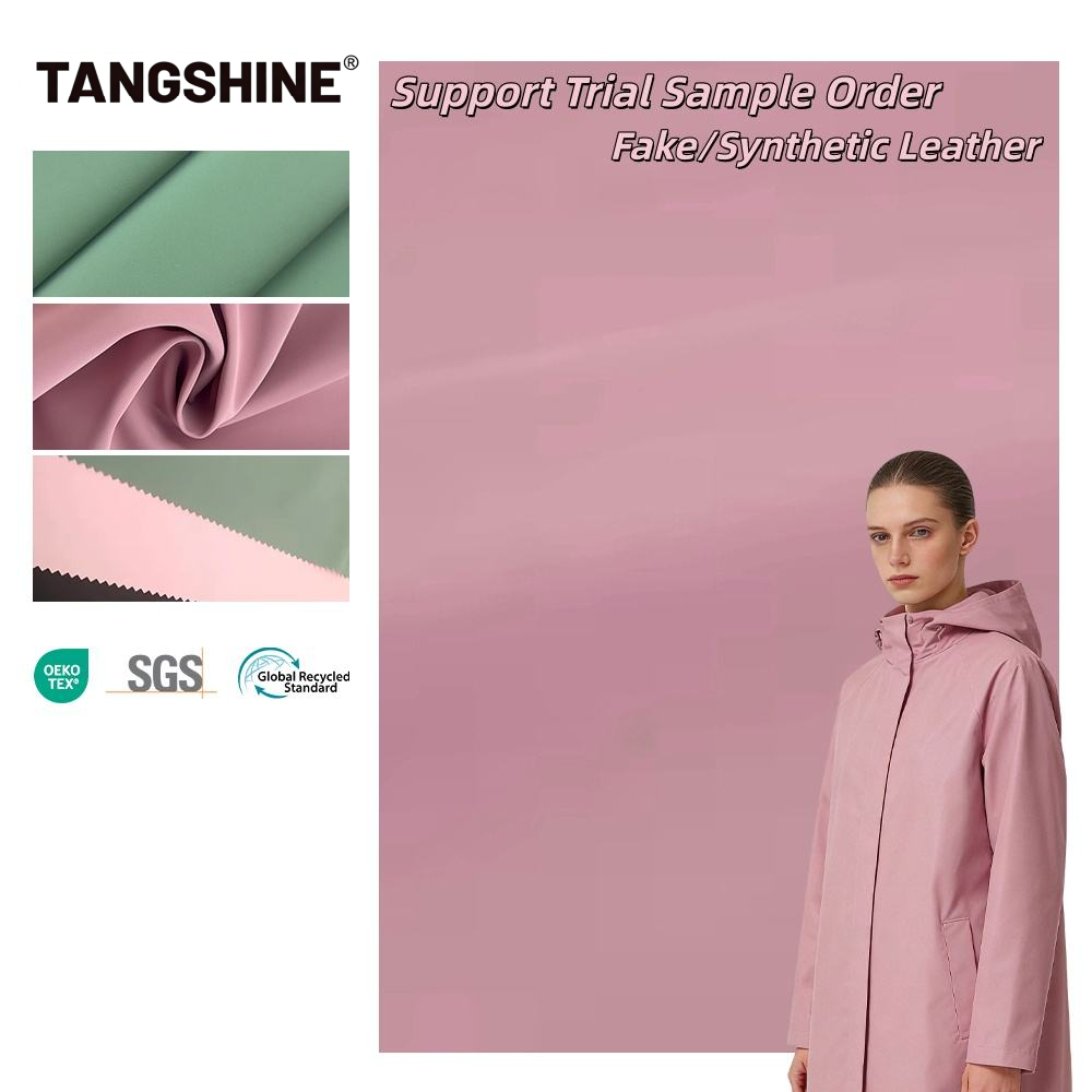 High Quality PU Leather Dolphin Pattern Soft Stretch Fabric for Factory Customization RAIN Jackets PFAS FREE