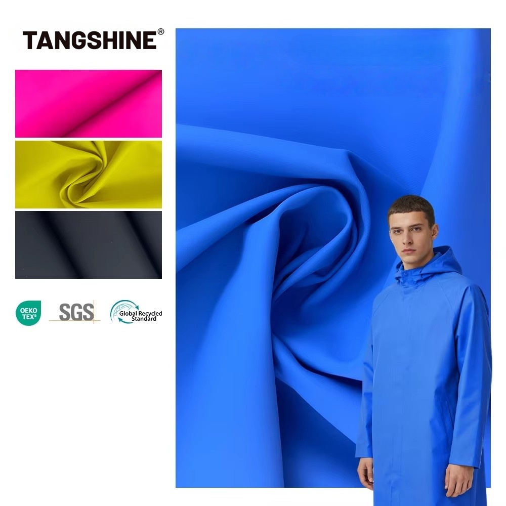 Waterproof Fabric Raincoat  Synthetic Leather Fabric Pu Leather 