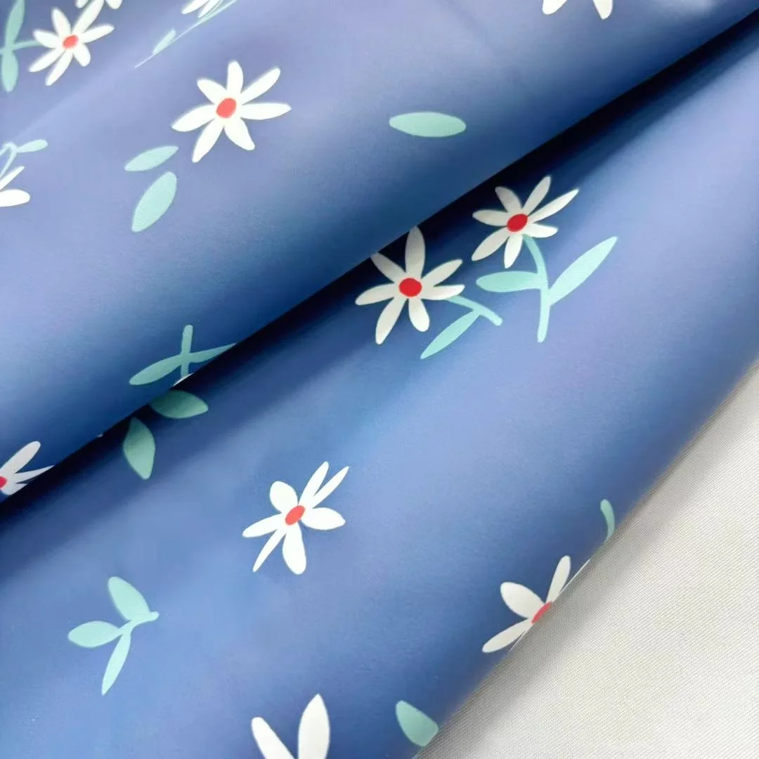 PFAS FREE Custom Print OEKO TEX 100 Waterproof PU Leather for Raincoat Fabric Custom Print Leather Fabric for Children Jacket