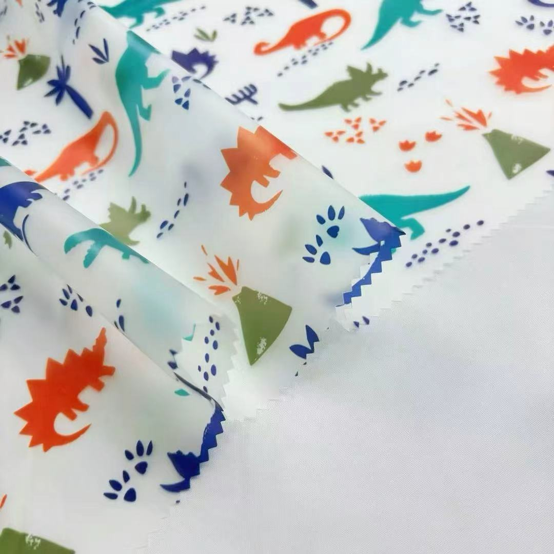 PFAS FREE Dinosaur Print TPU Waterproof Synthetic Leather Children's Raincoat and Raincoat Customized Printed Raincoat Fabric