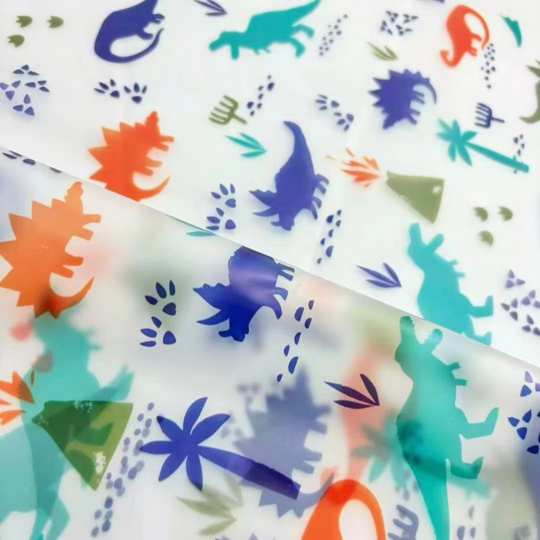 PFAS FREE Dinosaur Print TPU Waterproof Synthetic Leather Children's Raincoat and Raincoat Customized Printed Raincoat Fabric