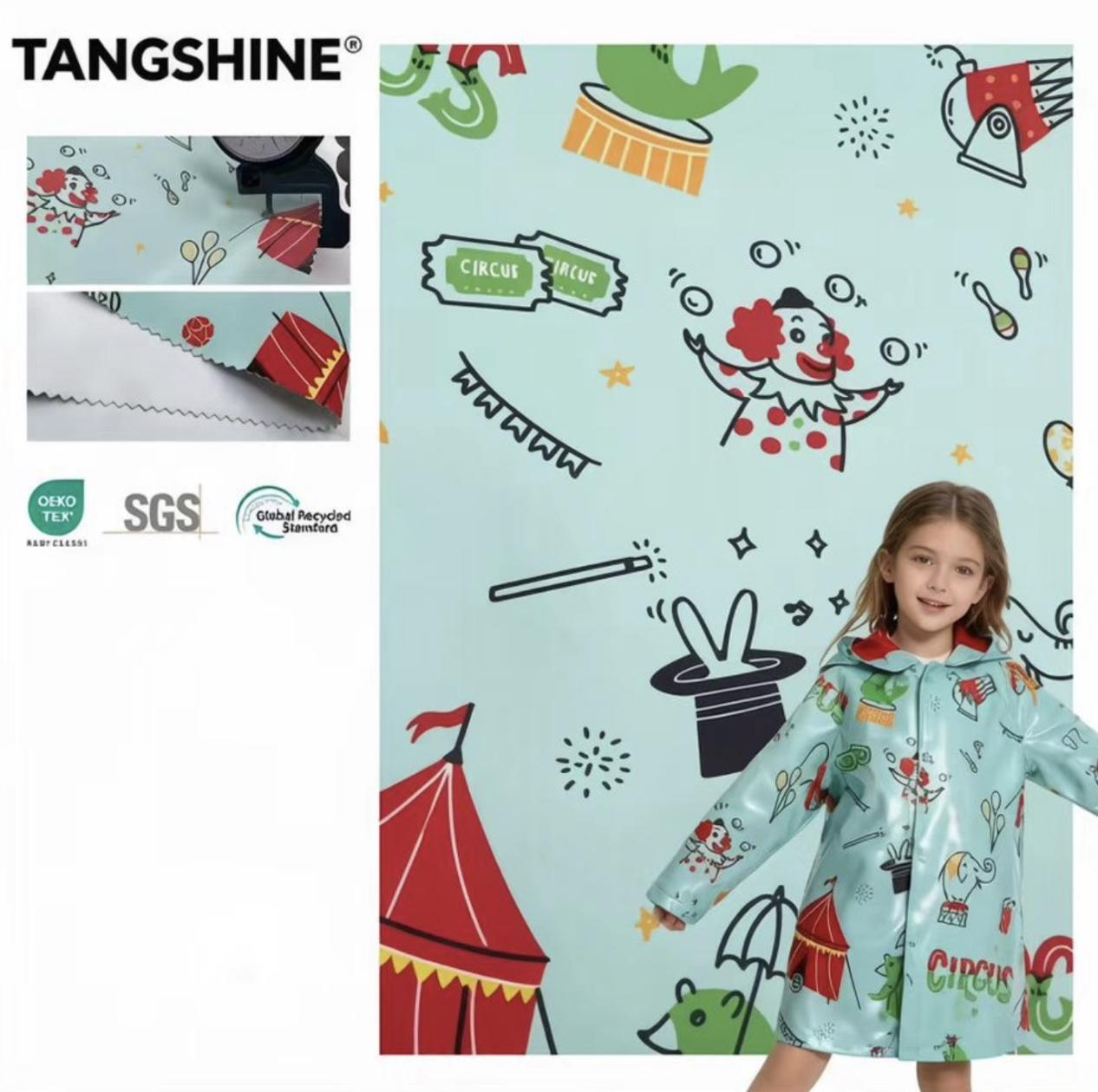 PFAS FREE Digital Printed PU Faux Leather Waterproof Fabric for Dress Garment Soft Comfortable 100% Polyester Backing Lovely