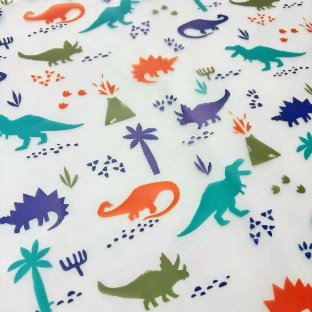 PFAS FREE Dinosaur Print TPU Waterproof Synthetic Leather Children's Raincoat and Raincoat Customized Printed Raincoat Fabric