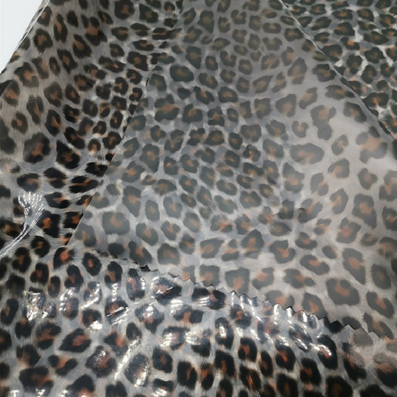 PFAS FREE Customizable Rain Poncho Garment Fabric Leopard Pattern Transparent Holographic TPU Film Waterproof PU Material